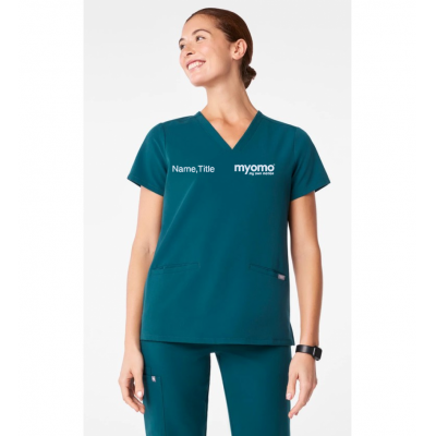 FIGS WOMEN'S CASMA TOP CARIBBEAN BLUE