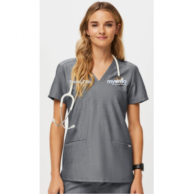FIGS WOMEN'S CASMA TOP GRAPHITE