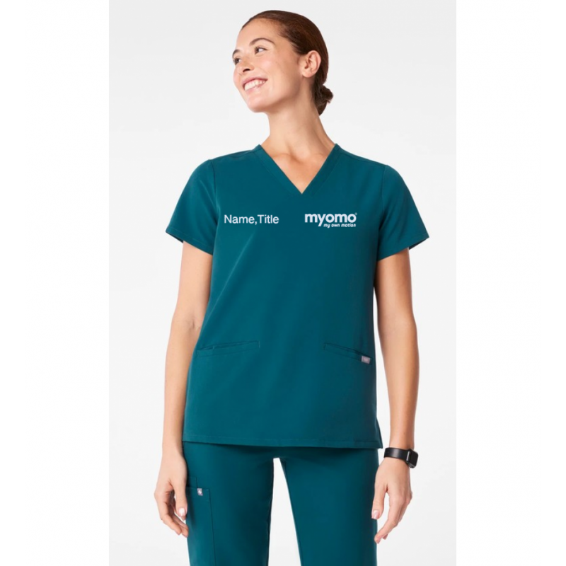 FIGS WOMEN'S CASMA TOP CARIBBEAN BLUE